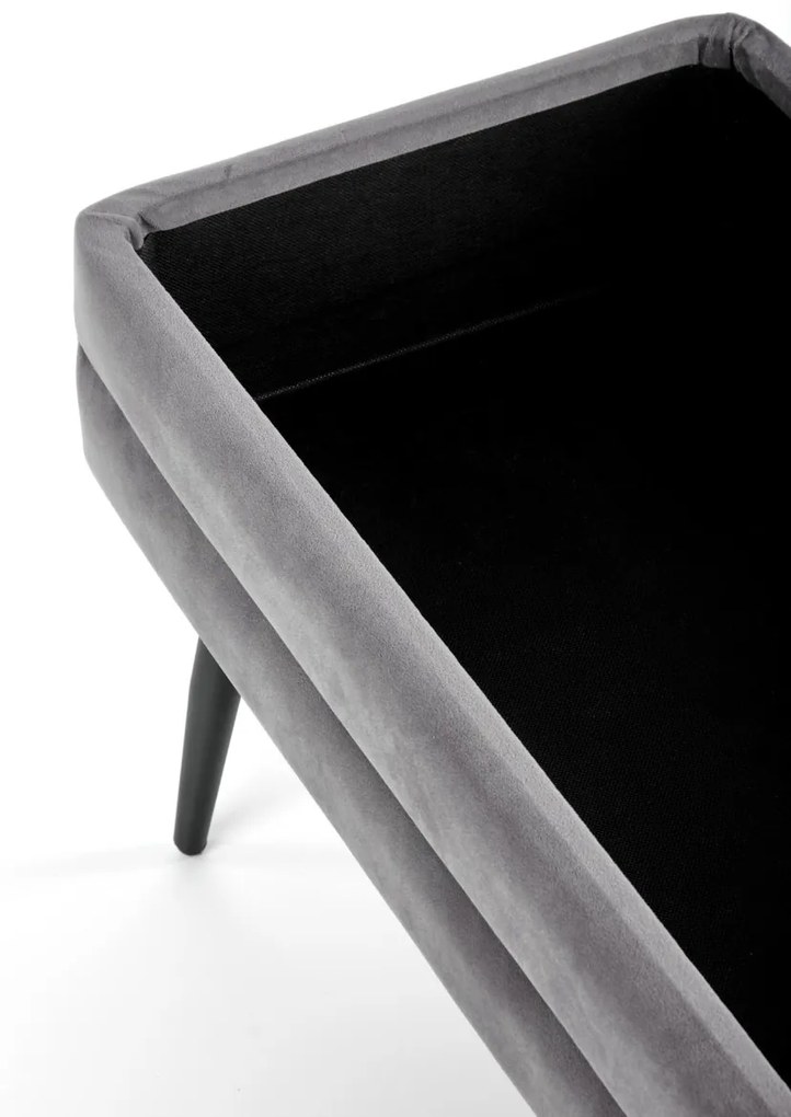 Banca dormitor Velva gri/negru - H37 cm