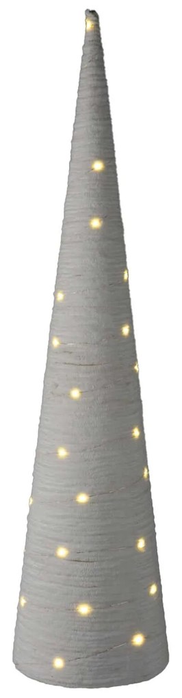 Brad de Crăciun conic din material cu LED, 80 cm