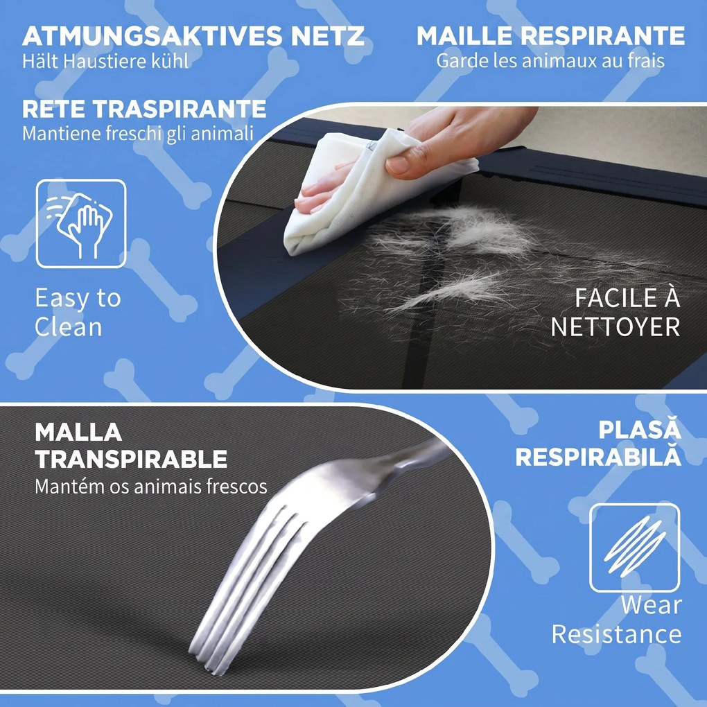 PawHut Pat Înălțat Racoritor pentru Câini, Design Portabil, Ideal pentru Vară, cu Plasă Respirabilă, 106x76x94cm, Albastru Închis | Aosom Romania