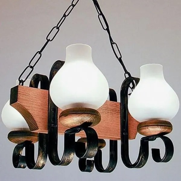 Candelabru rustic fabricat manual din lemn 4 brate Vela WOOD-VE-SP4