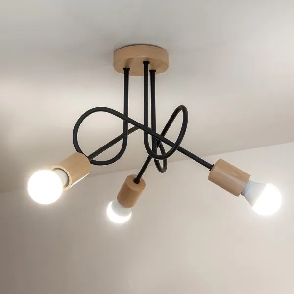 Lustră aplicată OXFORD 3xE27/15W/230V pin/negru