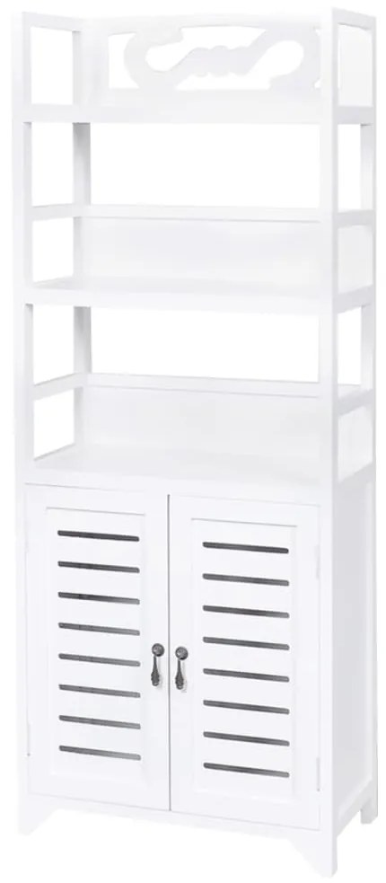 242689 vidaXL Dulap de baie Albuquerque din lemn, alb, 46 x 24 x 117,5 cm
