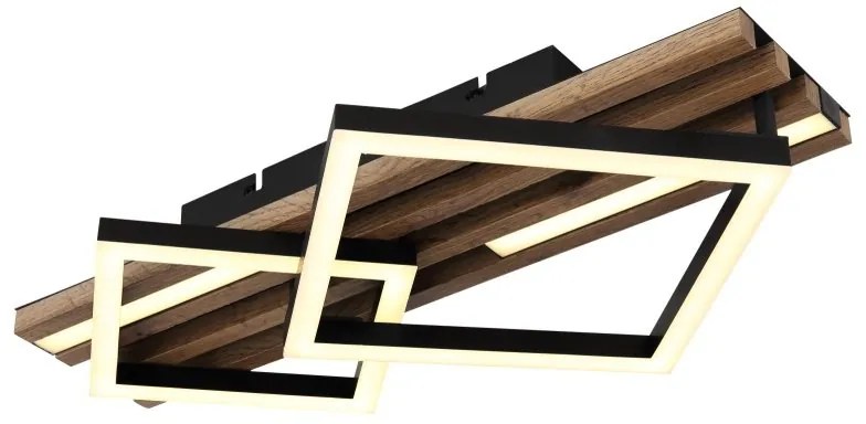 Plafoniera LED riflaj MDF cu efect de lemn OBRIEN