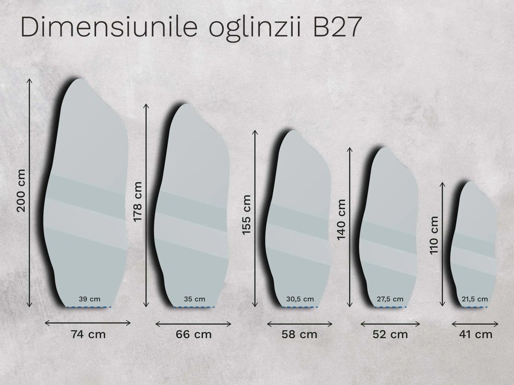 Oglindă bronzată Base B27 58×155