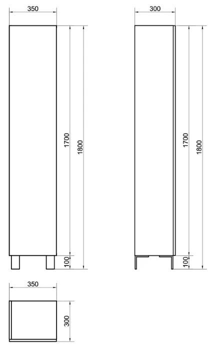 Dulap coloana Cersanit, City, cu o usa, 180 cm, stejar