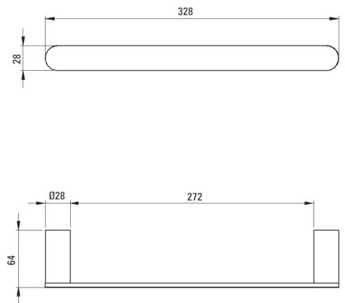 Deante ADR_N611 - Suport de prosoape de perete ROUND, 32,8 cm, negru