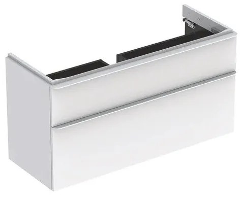 Dulap baza pentru lavoar suspendat Geberit Smyle Square alb 2 sertare 119 cm