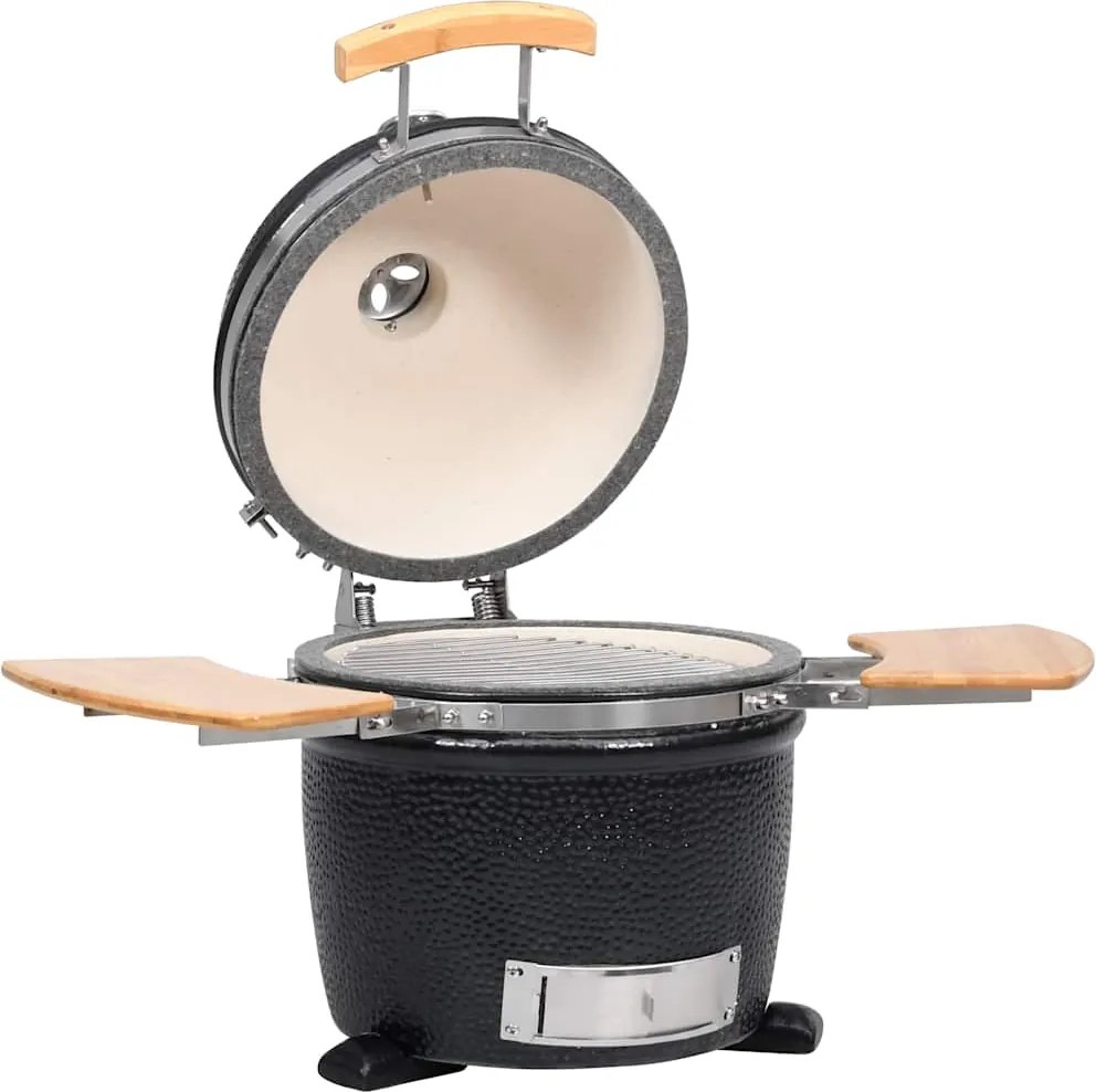 vidaXL Kamado Grătar cu afumătoare din ceramică 33 cm
