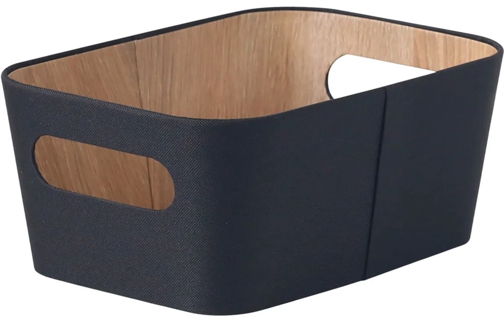 Set de 2 coșuri de depozitare Kitchisimo 26 × 18 ×11 cm, negru, S