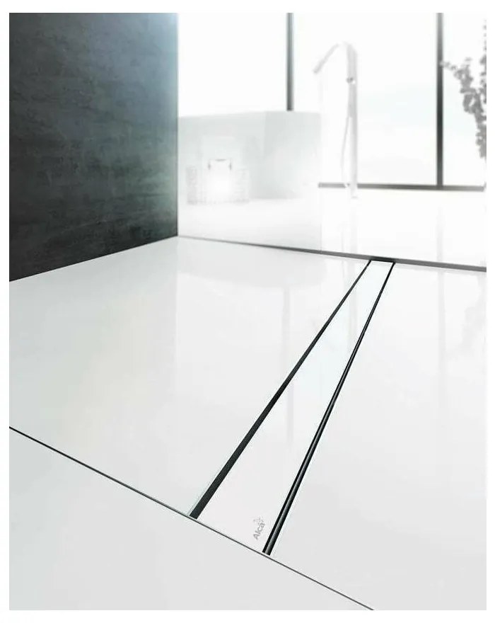 Set rigola pentru dus plus capac sticla alba Alca Glass si APZ106 30 cm