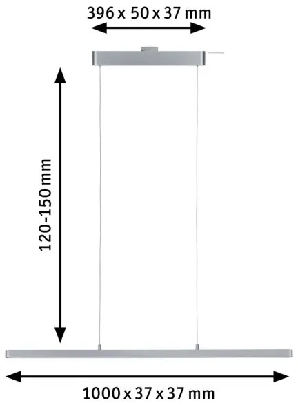 Lustră dimabilă pe cablu Paulmann 95578 LED/43W URAIL LENTO 230V 2700-6500K
