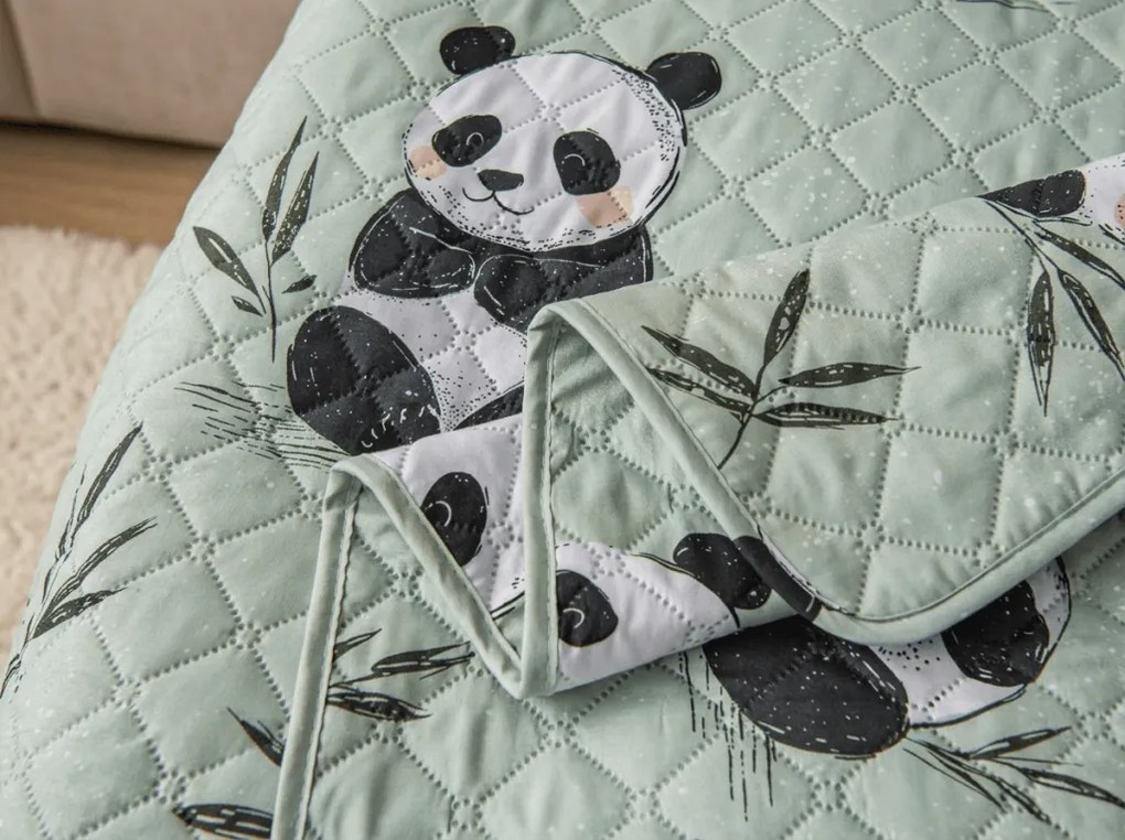 Cuvertura de pat PANDA RELAX verde Dimensiune: 170 x 210 cm
