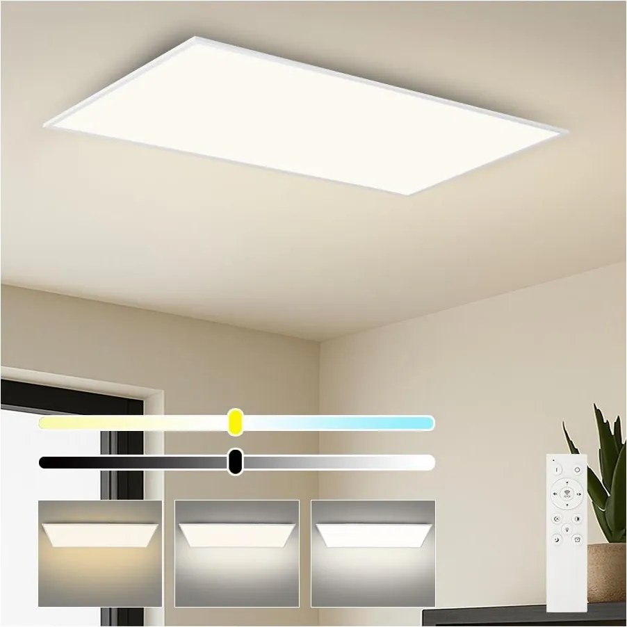Brilagi - Plafonieră SLIMFRAME LED reglabilă cu dimmer/80W/230V 120x60 cm albă + telecomandă