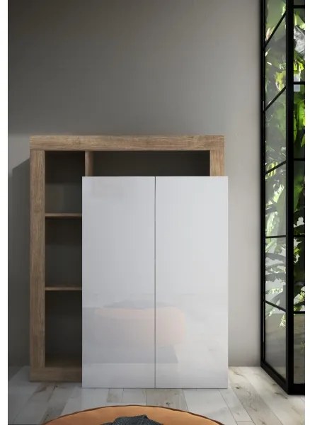 Dulap LENOR, alb/stejar deschis