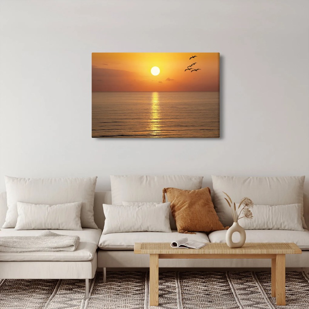 Tablou - Apus de soare peste ocean (90x60 cm)