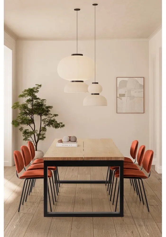 Masă de dining cu blat cu aspect de lemn de stejar 100x220 cm Rina – Marckeric