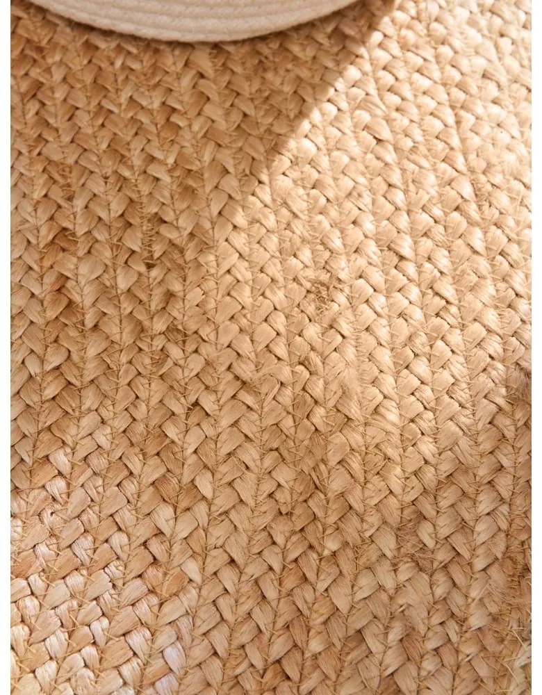 Covor fildeș reversibil, țesut manual rotund din iută ø 160 cm Jutta Ivory – Hanse Home