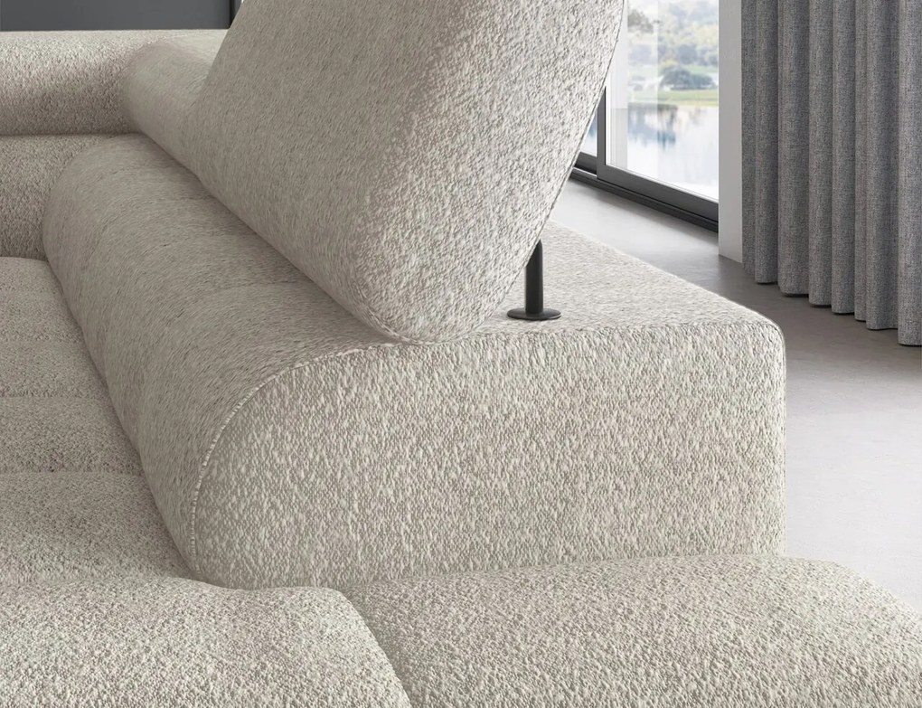 Coltar extensibil dreapta 5 locuri ELTAP, RT-18ROY, Ferucce, 276x200x93 cm, lemn/poliester, bej deschis