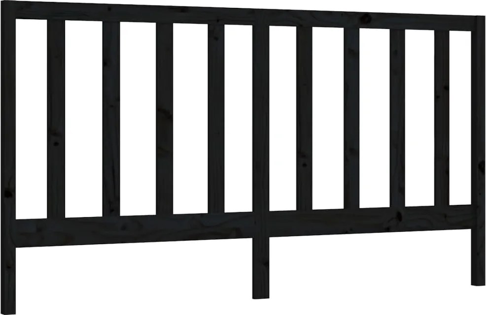 vidaXL Tăblie de pat, negru, 206x4x100 cm, lemn masiv de pin