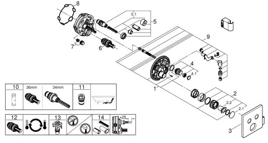 GROHE 29125000 - Baterie termostatică pentru cadă GROHTHERM SMARTCONTROL, crom