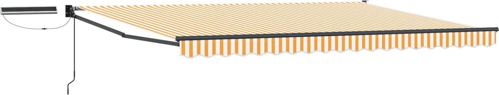 vidaXL Cort electric retractabil Portocalie și albă 4,5 × 3 m