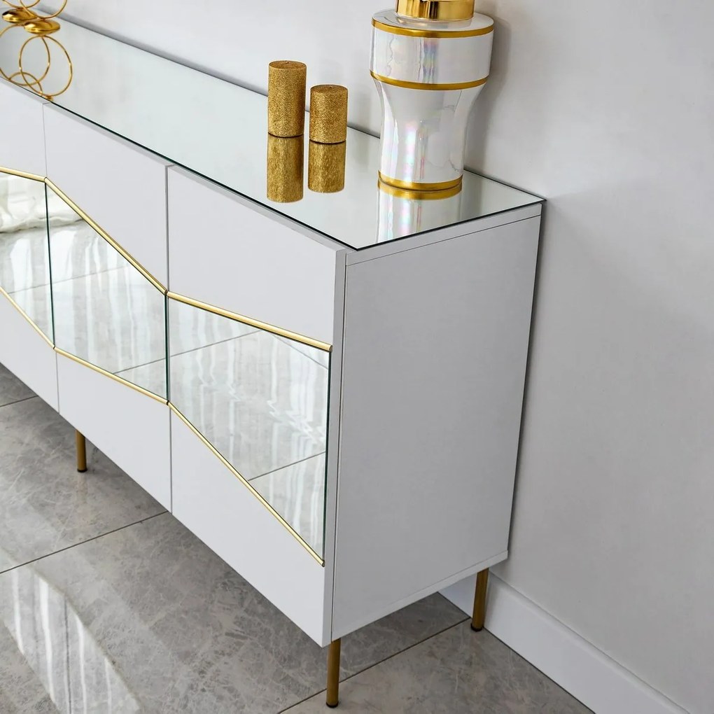 Dulap Nice White and Gold