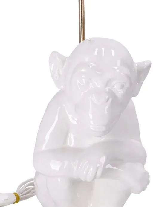 Lampa ceramica Maimuta Alba h 35 cm