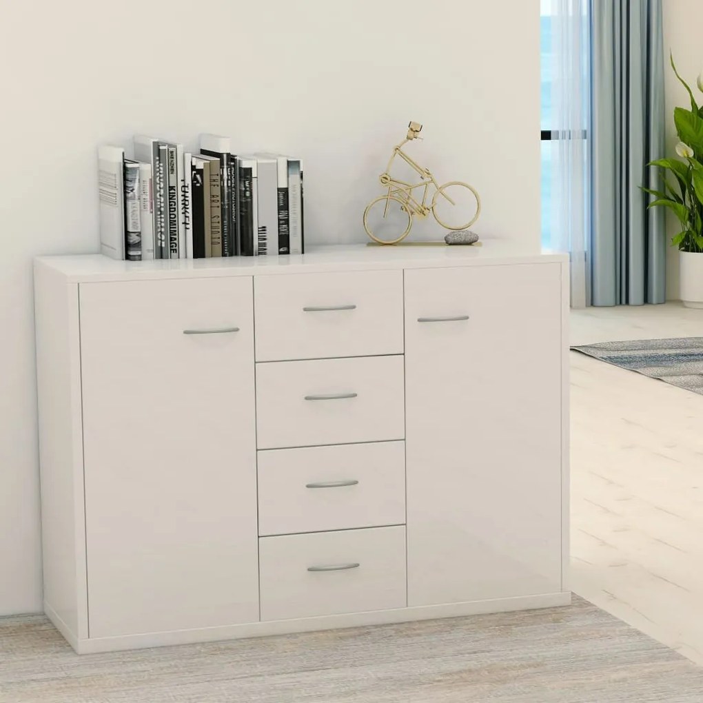 800690 vidaXL Servantă, alb extralucios, 88x30x65 cm, PAL