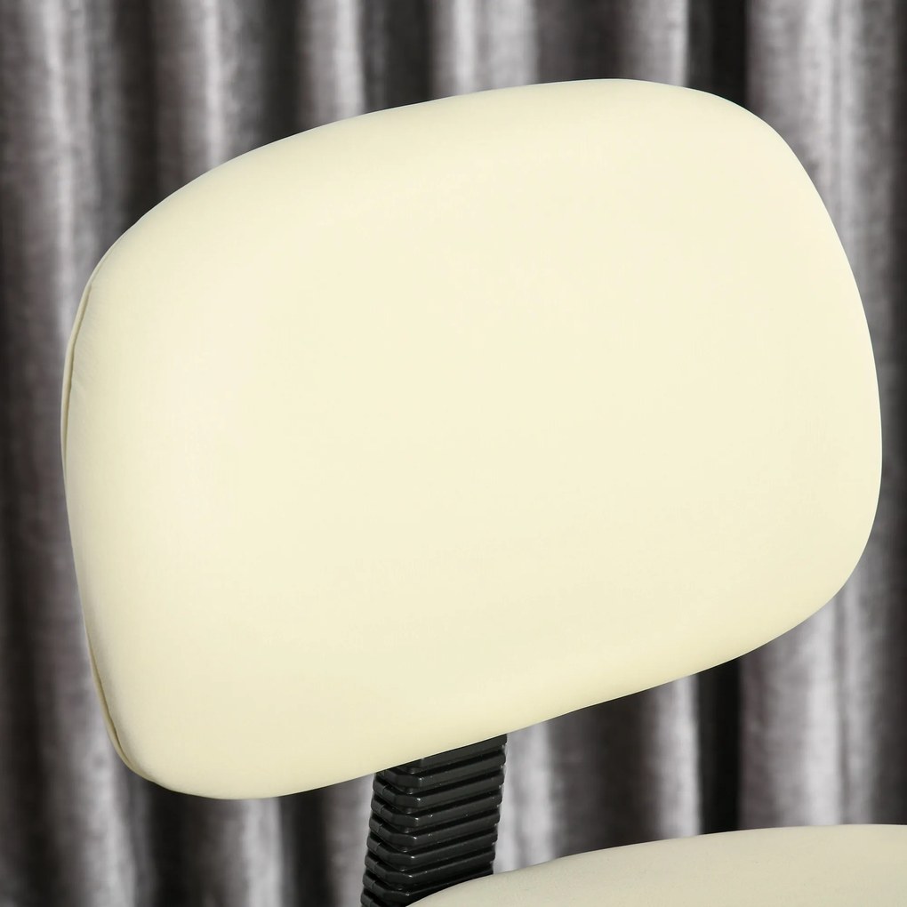 HOMCOM Scaun bar capitonat, scaun de bar cu cadru metalic, cu spătar, din piele ecologică, reglabil pe înălțime, scaun de bucătărie cu suport pentru picioare, rotire 360° Tresenhocker pentru bucătărie, living, sufragerie Bej | Aosom Romania