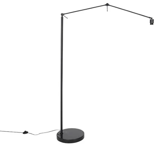 Lampă de podea modernă neagră cu abajur auriu 50 cm - Editor