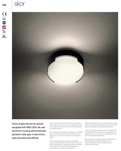 Redo 90006 - Plafonieră LED SKOR 1xLED/16W/230V IP54