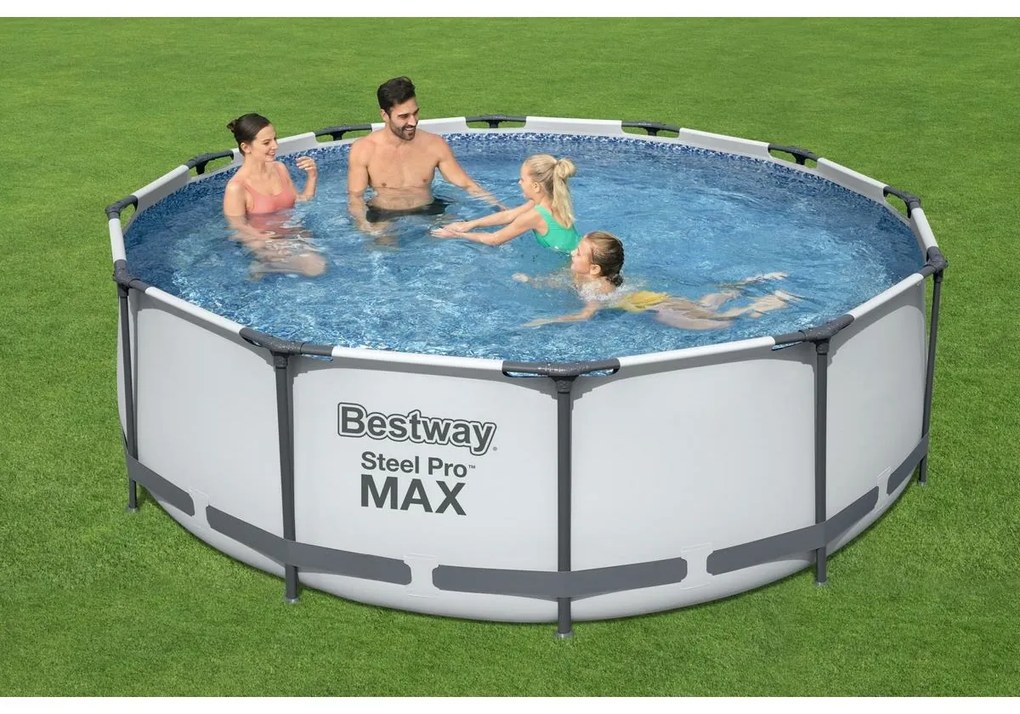 Bestway 56418 Piscină supraterană Steel Pro MAX ,366 x 100 cm, cu filtrare și trepte