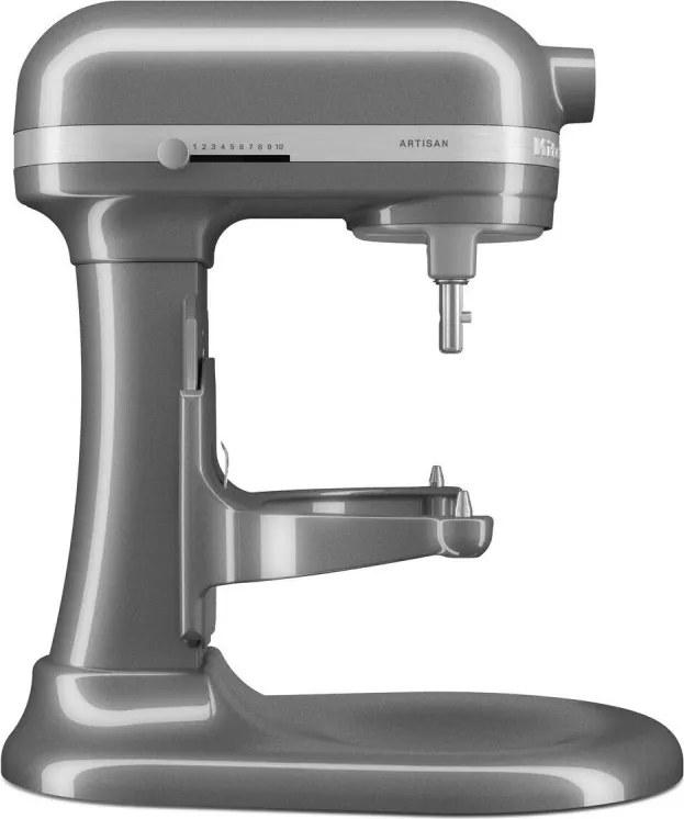 Mixer planetar KitchenAid Artisan 5KSM70SHXEMS Medallion silver, 375 W, 6,6 l, 11 viteze, 67 de puncte de contact, Ridicare bol, Viteză speciala „Fold”, Flex Edge, Gri metalizat