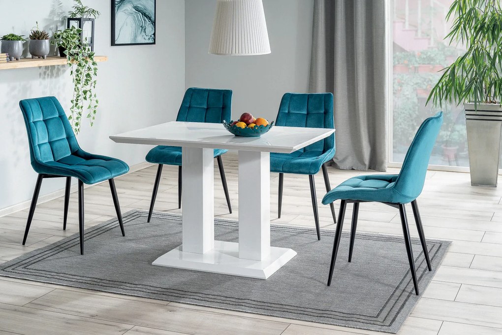MAZZONI EXPORT POSH Turcoaz (țesătură Bluvel 85) - TAPIȚERIE MODERNĂ PENTRU LIVING/SUFRAGERIE CATIFEA