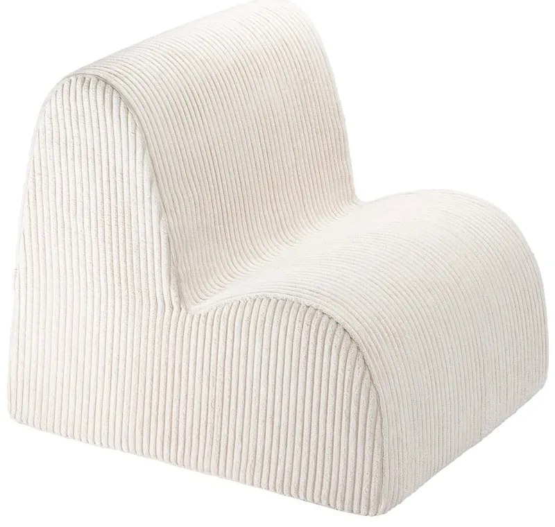 Fotoliu de copii crem cu tapițerie din catifea reiată Cloud – Wigiwama