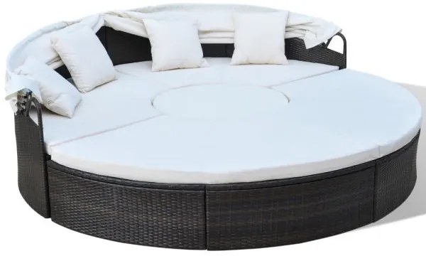 Deuba Pat de gradina din ratan LAZY BIG - maro 230 cm