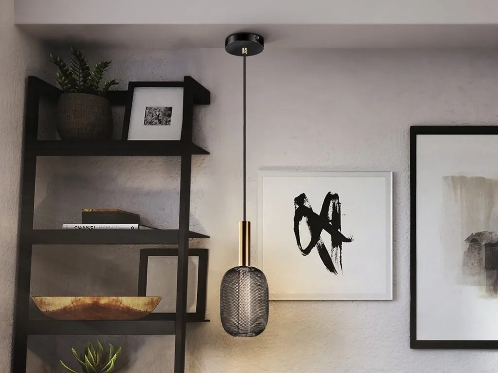 Pendul LED design modern Micron negru/auriu