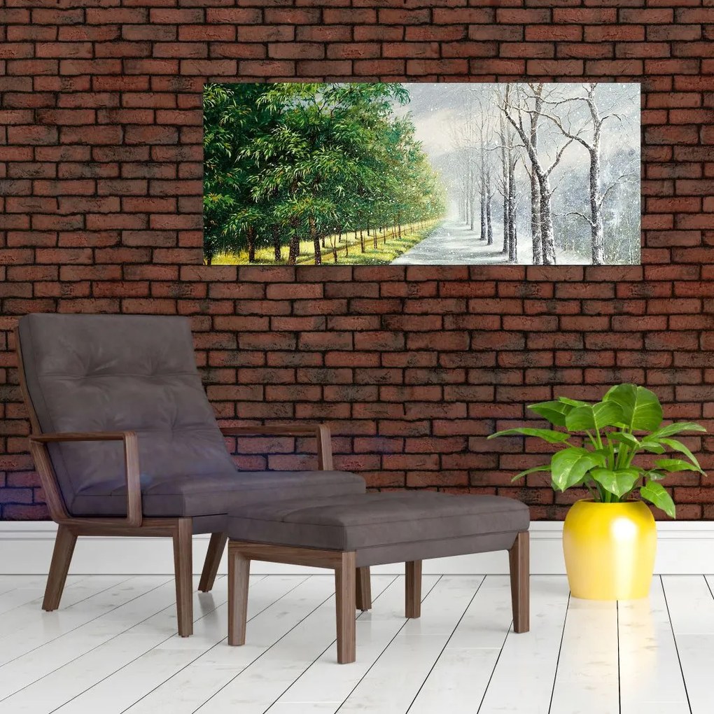 Tablou - Iarna versus vara (120x50 cm)