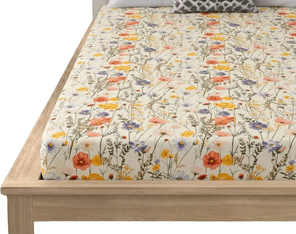Cearsaf din microfibra WILDFLOWERS colorat 90x200 cm