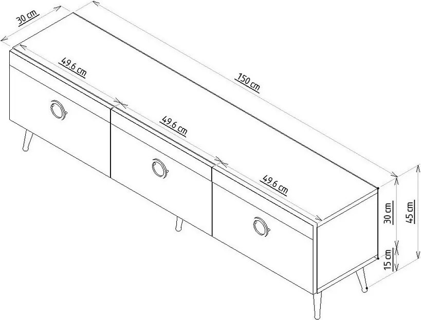 Comoda TV, Hanah Home, Safar, 150x30x45 cm, Maro