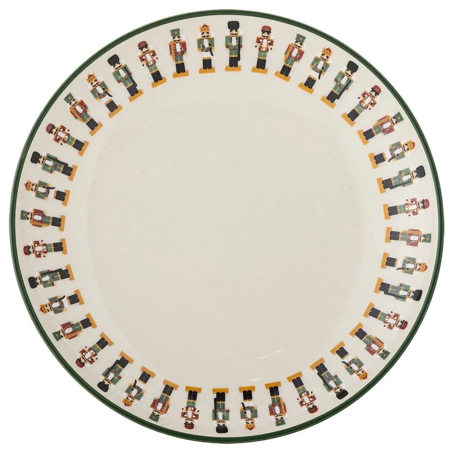Farfurie crem pentru desert din gresie ø 16 cm cu model de Crăciun Jolly – Bloomingville