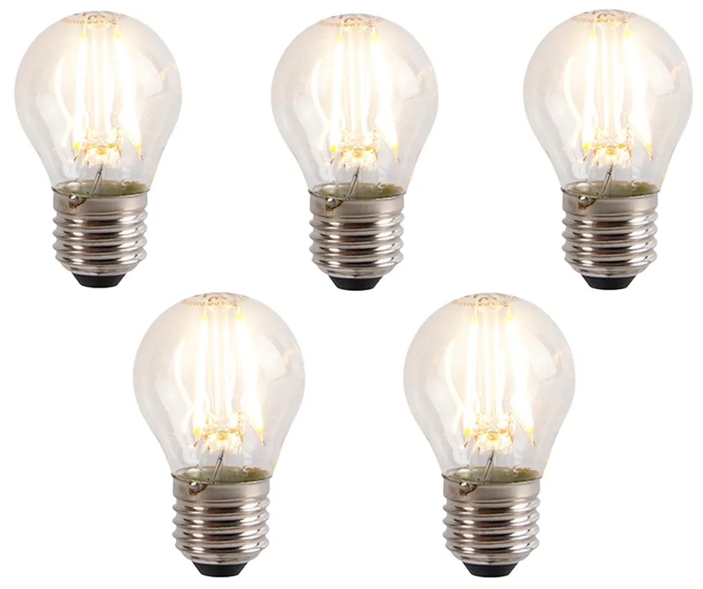 Set de 5 becuri LED E27 reglabile în 3 trepte P45 5W 700 lm 2700K