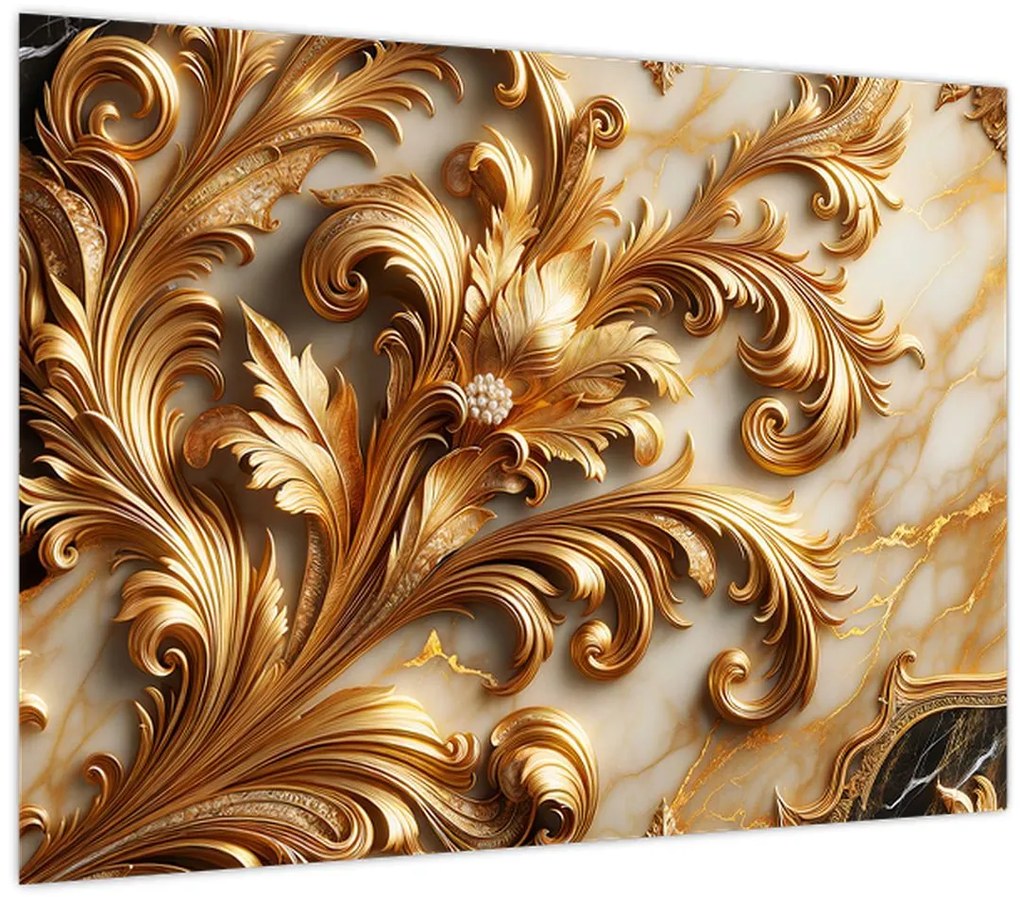 Tablou - Marmură cu auriu (70x50 cm)
