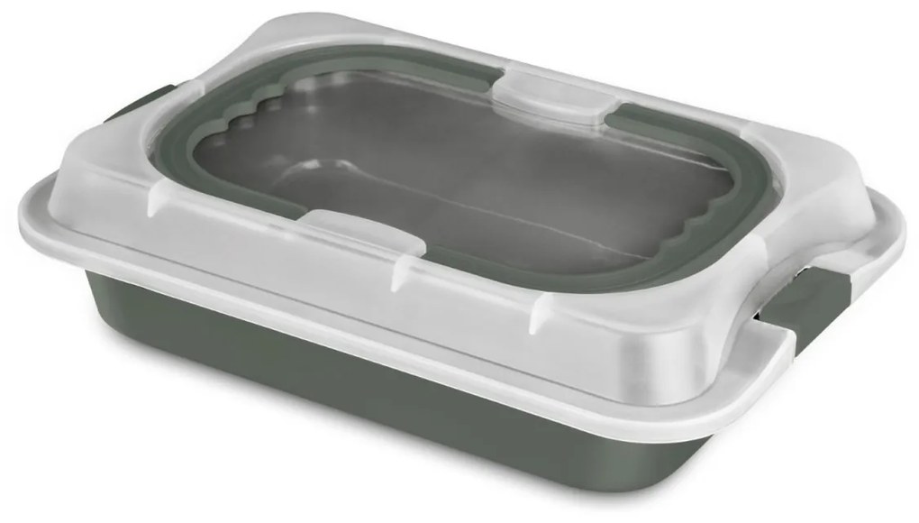 Tavă dreptunghiulară pentru copt cu capac plastic, Green Matt Berlinger Haus BH 8637