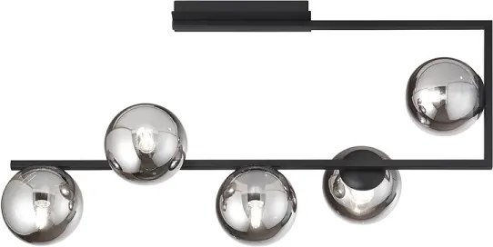 Ondaluce - Candelabru cu tijă MONILE 5xE14/10W/230V negru/negru fumat