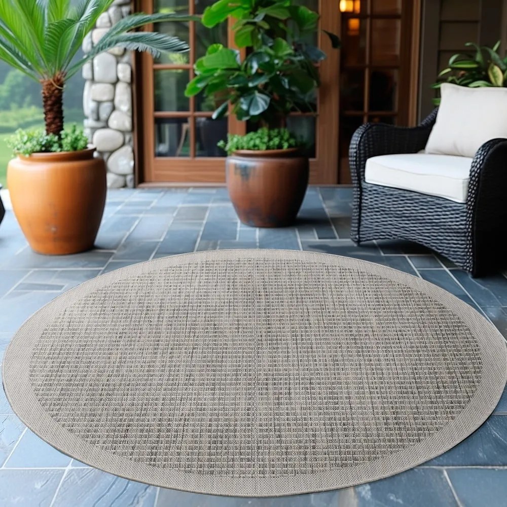 Covor pentru exterior și interior gri deschis rotund ø 200 cm Giza 1410 – Ayyildiz Carpets