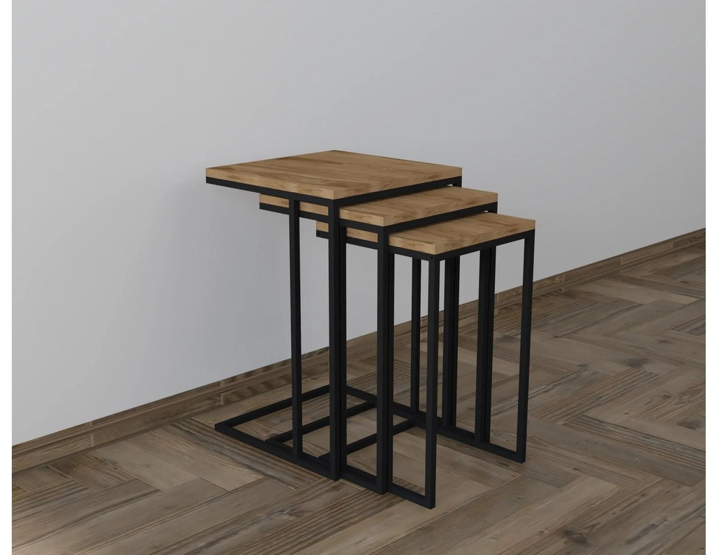 Set 3buc. măsuțe cafea Vudema (negru + oud). 1094344