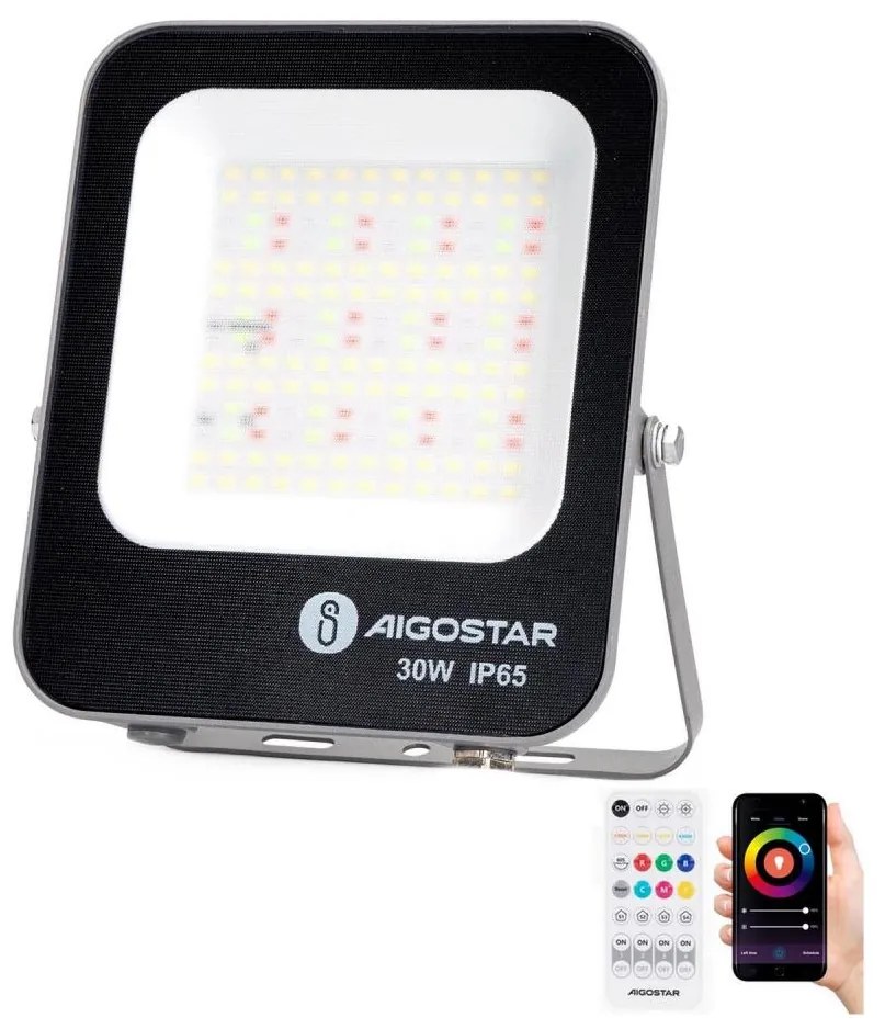 Proiector LED RGBW Aigostar MESH LED/30W/230V 6500K IP65 + telecomandă