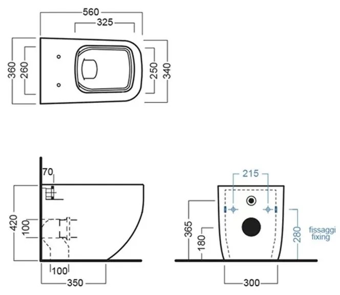 Vas wc stativ Hatria Next, back to wall, rimless, negru mat, A0Y3AY02