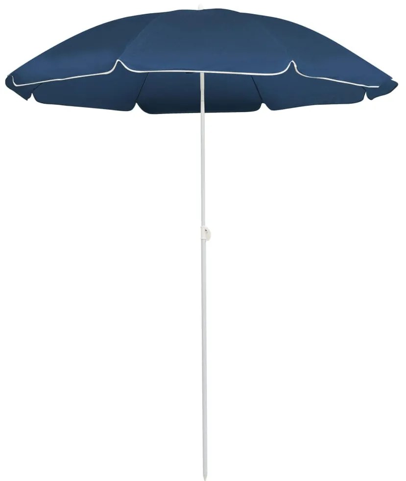 vidaXL Umbrelă de soare de grădină, stâlp din oțel, albastru, 180 cm
